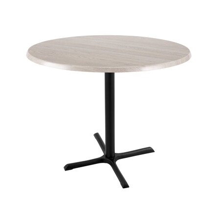 Holland Bar Stool Co 36" Tall OD211 Black Table Base 30" x 30" Foot 36" Diameter White Ash Top by the HollBar Stool Co. OD211-3036BWOD36RWA